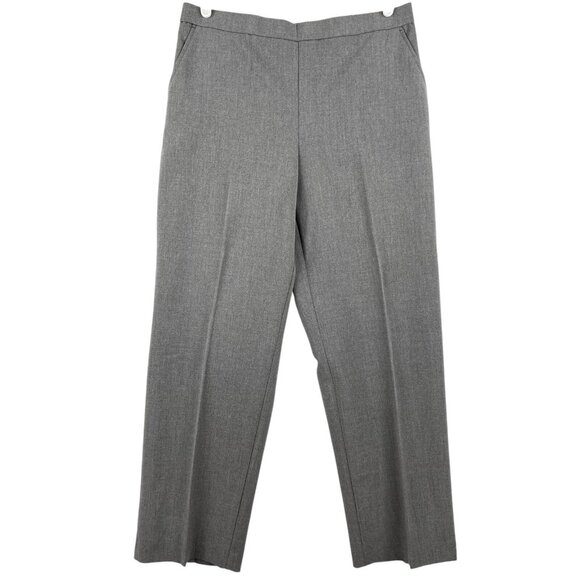 NWT Sag Harbor Women's Stretch Pull-on Grey Pants Sz 12 Short Straight Mid Rise - Picture 1 of 12